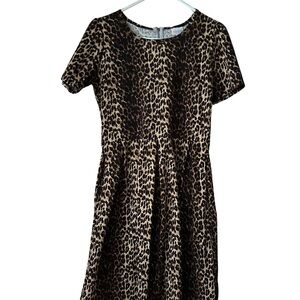Lularoe leopard print knit dress size large